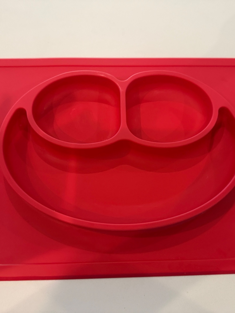 Kids Silicone Suction Placemat with Divided Meal Sections - Red